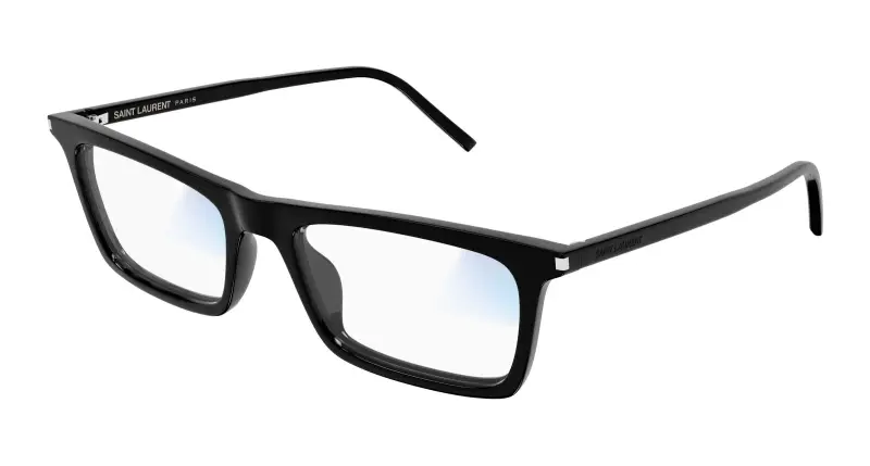 Unisex SAINT LAURENT SL 890 BETTY THIN 006 Occhiali da sole Acetato Nero Trasparente Squadrata