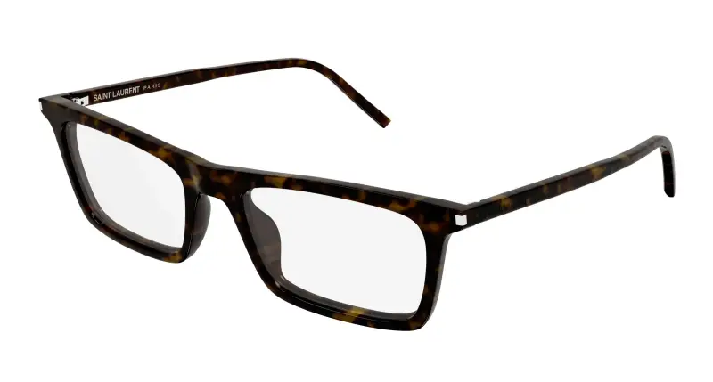 Unisex SAINT LAURENT SL 890 BETTY THIN OPT 002 Montature da vista Acetato Havana Trasparente Squadrata