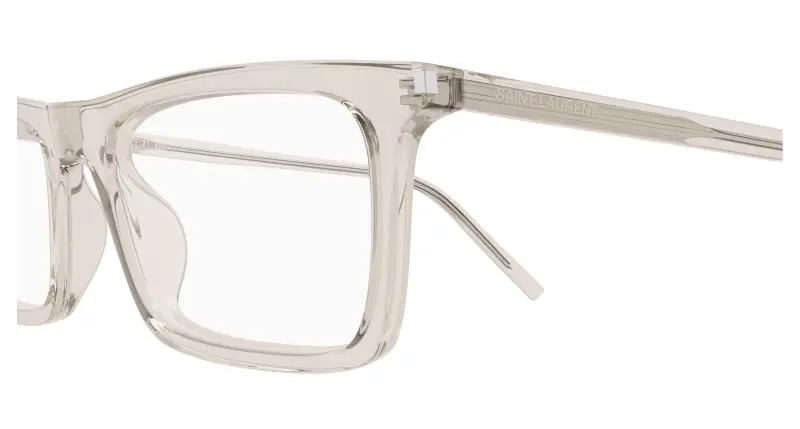 Unisex SAINT LAURENT SL 890 BETTY THIN OPT 004 Montature da vista Acetato Beige Trasparente Squadrata miniatura 3