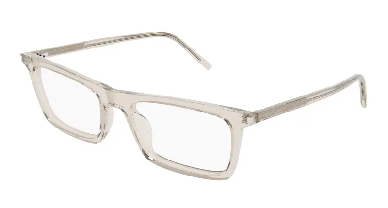 Unisex SAINT LAURENT SL 890 BETTY THIN OPT 004 Montature da vista Acetato Beige Trasparente Squadrata