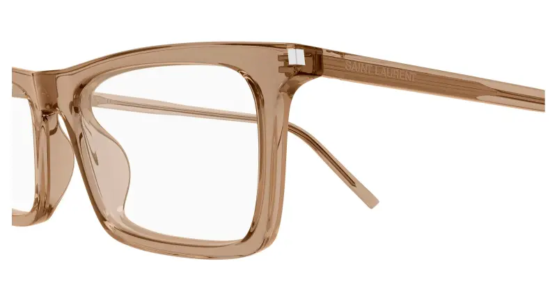 Unisex SAINT LAURENT SL 890 BETTY THIN OPT 005 Montature da vista Acetato Marrone Trasparente Squadrata miniatura 3