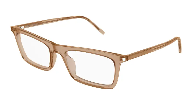 Unisex SAINT LAURENT SL 890 BETTY THIN OPT 005 Montature da vista Acetato Marrone Trasparente Squadrata