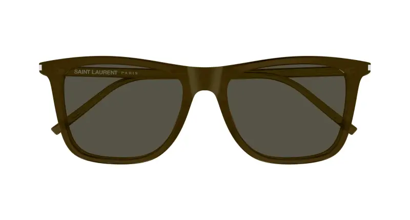 Unisex SAINT LAURENT SL 895 004 Occhiali da sole Acetato Marrone Grigio Squadrata miniatura 2