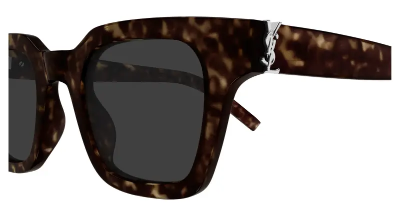 Unisex SAINT LAURENT SL M157 002 Occhiali da sole Acetato Havana Grigio Squadrata miniatura 3