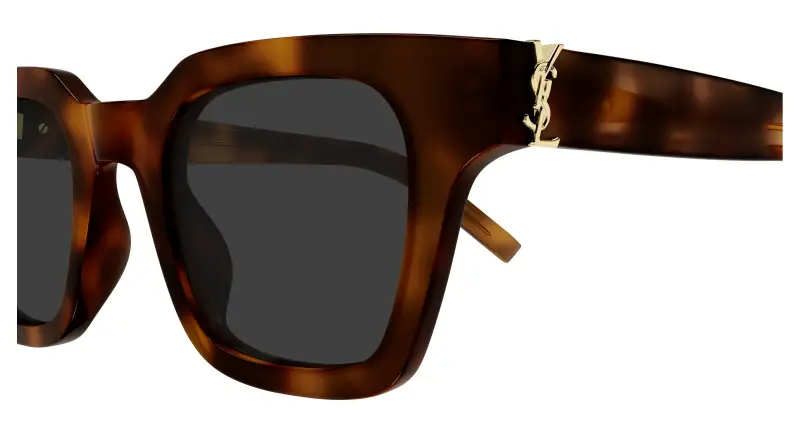 Unisex SAINT LAURENT SL M157 003 Occhiali da sole Acetato Havana Grigio Squadrata miniatura 3