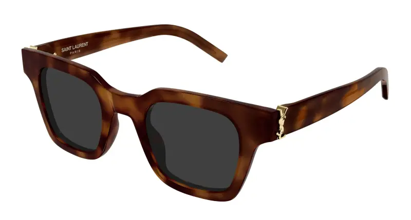 Unisex SAINT LAURENT SL M157 003 Occhiali da sole Acetato Havana Grigio Squadrata