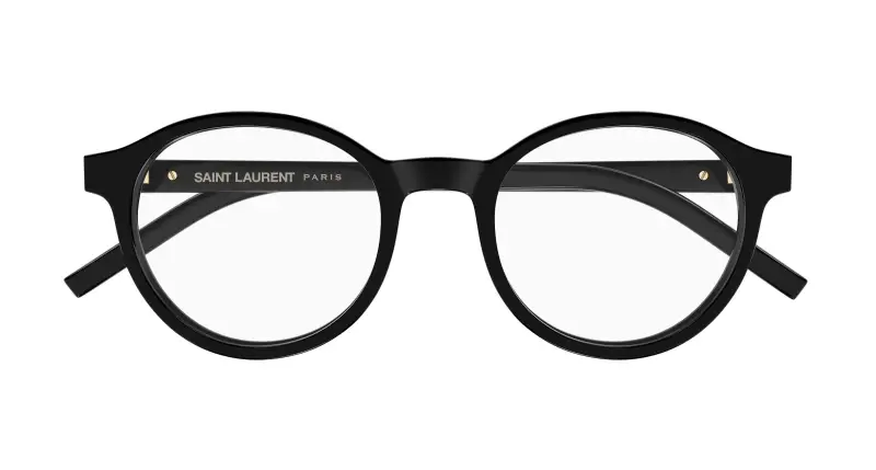 Unisex SAINT LAURENT SL M163 001 Montature da vista Acetato Nero Trasparente Rotonda miniatura 2