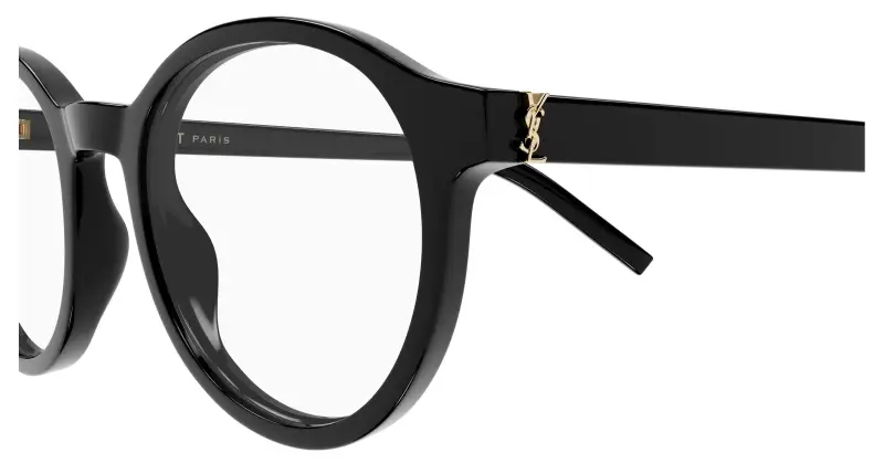Unisex SAINT LAURENT SL M163 001 Montature da vista Acetato Nero Trasparente Rotonda miniatura 3