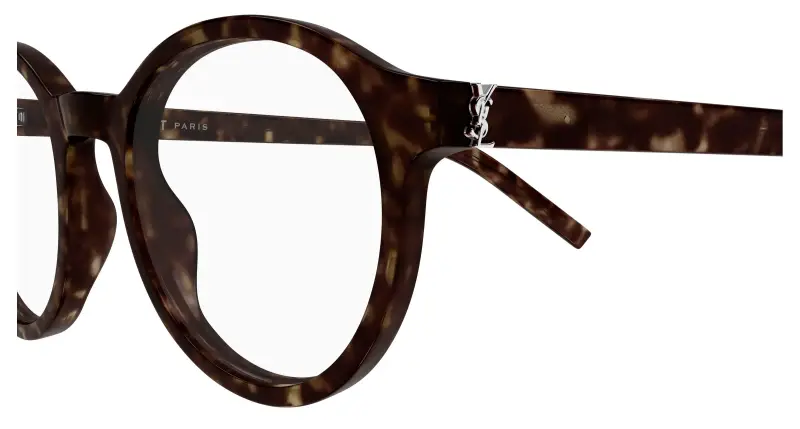 Unisex SAINT LAURENT SL M163 002 Montature da vista Acetato Havana Trasparente Rotonda miniatura 3