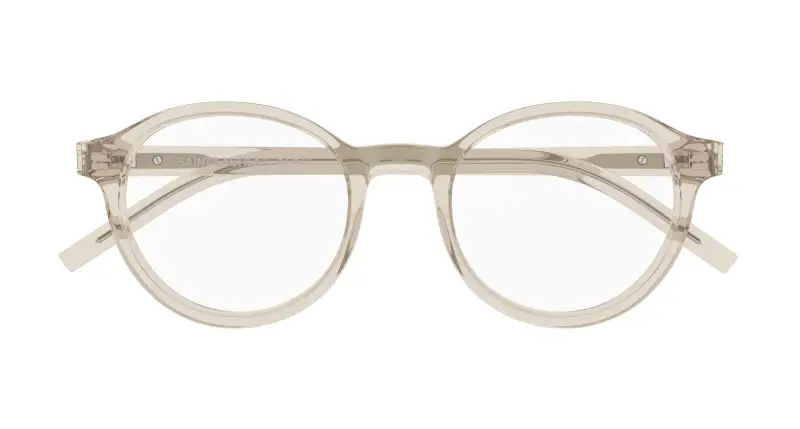 Unisex SAINT LAURENT SL M163 004 Montature da vista Acetato Beige Trasparente Rotonda miniatura 2