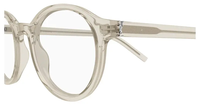 Unisex SAINT LAURENT SL M163 004 Montature da vista Acetato Beige Trasparente Rotonda miniatura 3