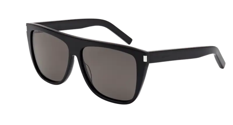 SAINT LAURENT Unisex SL 1 002 Occhiali da sole Acetato Nero Grigio Oversize Normale