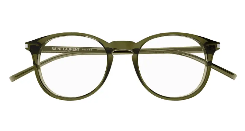 Unisex SL 106 012 Montature da vista Acetato Verde Trasparente Rotonda miniatura 2
