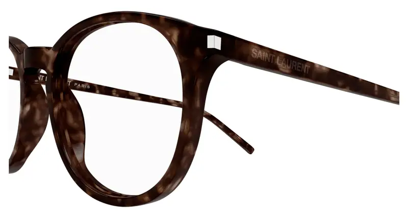 SAINT LAURENT Unisex SL 106 018 Montature da vista Acetato Havana Trasparente Rotonda miniatura 2
