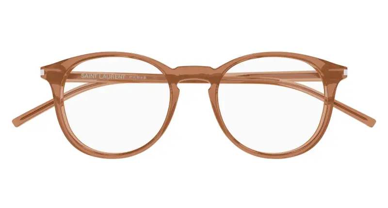 Unisex SL 106 027 Montature da vista Acetato Marrone Trasparente Rotonda miniatura 2