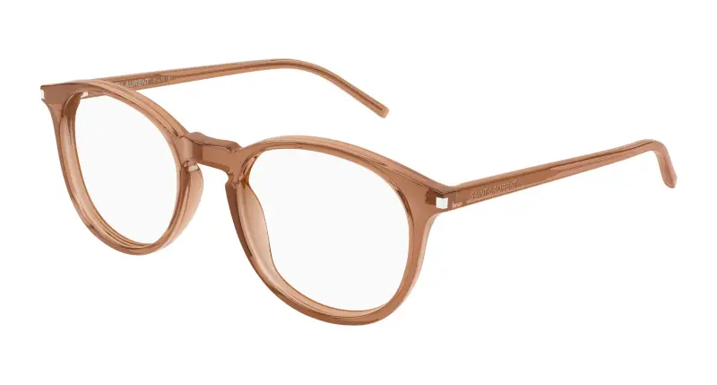 Unisex SL 106 027 Montature da vista Acetato Marrone Trasparente Rotonda