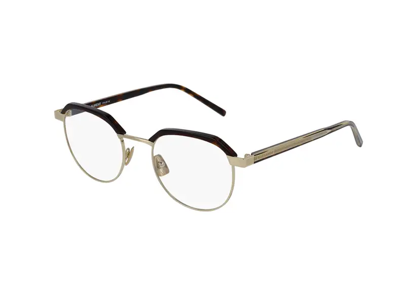 SAINT LAURENT Unisex SL 124 003 Montature da vista Metallo Havana  Rotonda