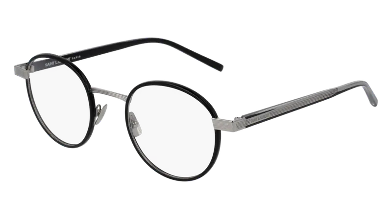 SAINT LAURENT Unisex SL 125 001 Montature da vista Metallo Nero  Rotonda