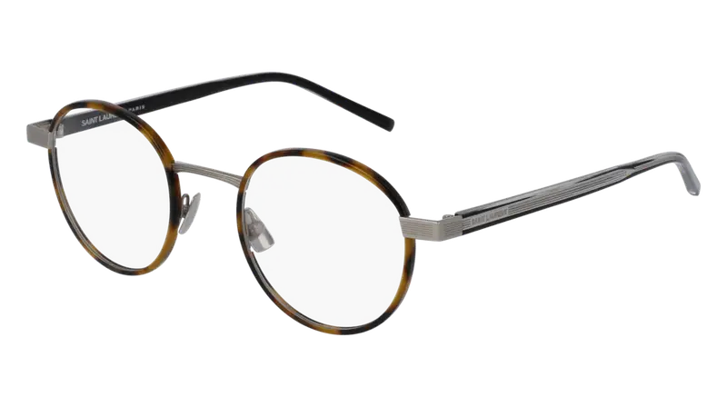 SAINT LAURENT Unisex SL 125 002 Montature da vista Metallo Havana  Rotonda