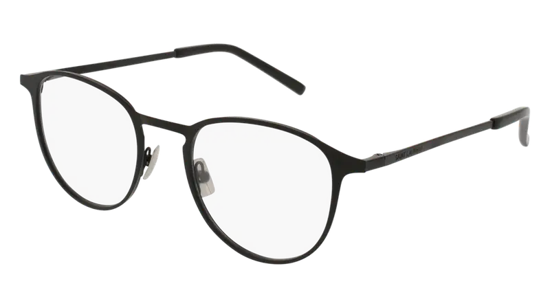 SAINT LAURENT Unisex SL 179 001 Montature da vista Metallo Nero Trasparente Rotonda
