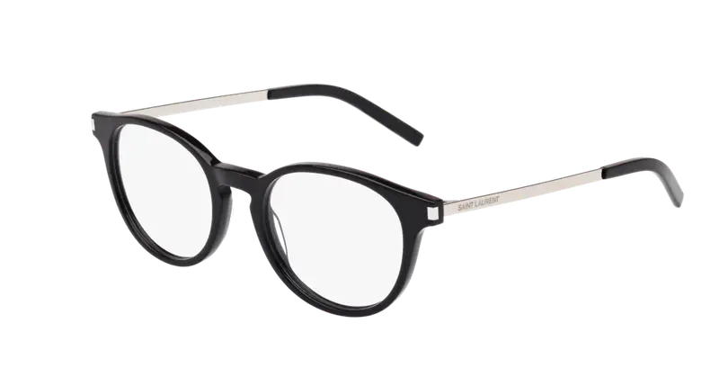 SAINT LAURENT Unisex SL 25 001 Montature da vista Acetato Nero  Rotonda