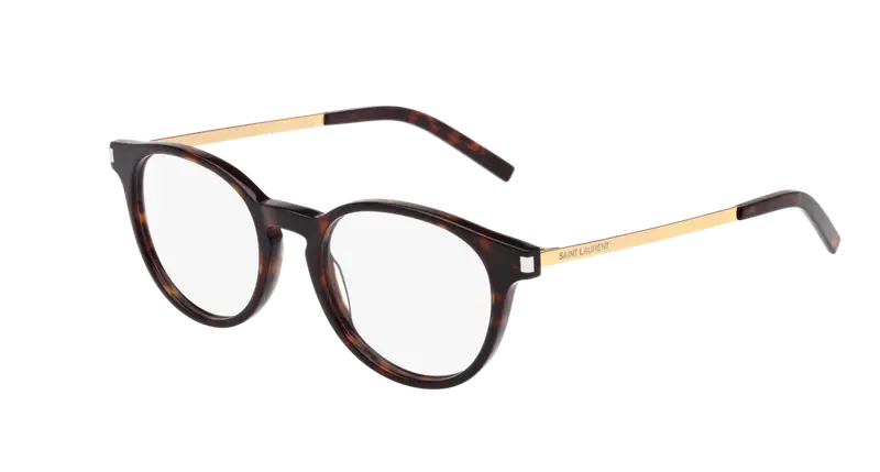 SAINT LAURENT Unisex SL 25 003 Montature da vista Acetato Havana  Rotonda