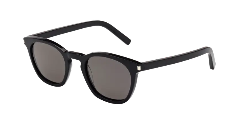 SAINT LAURENT Unisex SL 28 002 Occhiali da sole Acetato Nero Grigio Squadrata Normale
