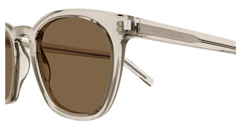 SAINT LAURENT Unisex SL 28 047 Occhiali da sole Acetato Beige Marrone Squadrata miniatura 2