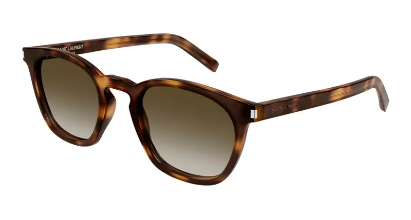 SAINT LAURENT Unisex SL 28 048 Occhiali da sole Acetato Havana Marrone Squadrata