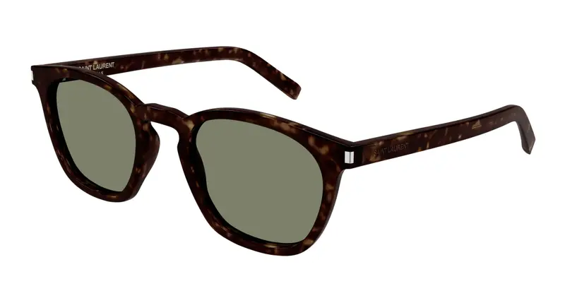 SAINT LAURENT Unisex SL 28 049 Occhiali da sole Acetato Havana Verde Squadrata