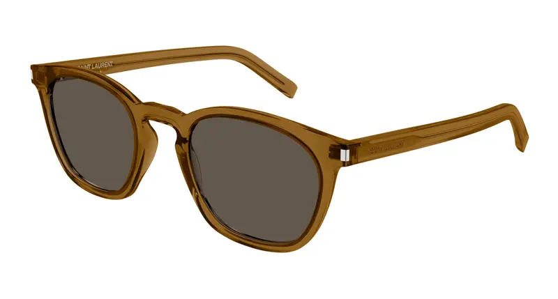 SAINT LAURENT Unisex SL 28 050 Occhiali da sole Acetato Marrone Marrone Squadrata