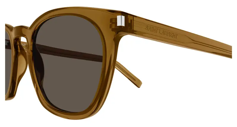 SAINT LAURENT Unisex SL 28 050 Occhiali da sole Acetato Marrone Marrone Squadrata miniatura 2