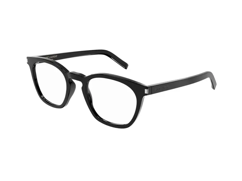 SAINT LAURENT Unisex SL 28 OPT 001 Montature da vista Acetato Nero Trasparente Rotonda