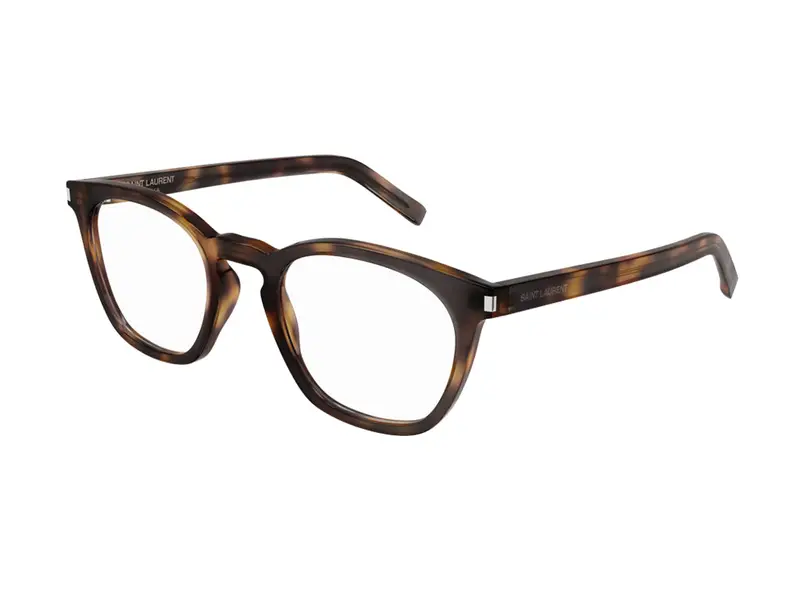 SAINT LAURENT Unisex SL 28 OPT 002 Montature da vista Acetato Havana Trasparente Rotonda