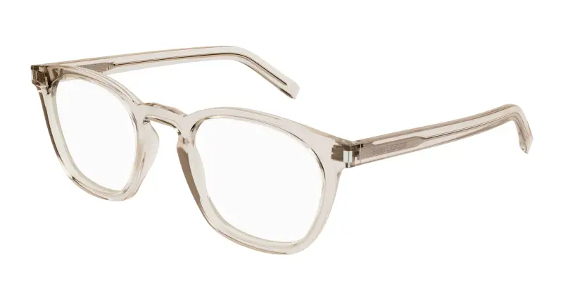 Unisex SL 28 OPT 004 Montature da vista Acetato Beige Trasparente Rotonda