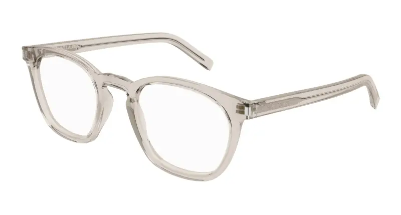 Unisex SL 28 OPT 005 Montature da vista Acetato Beige Trasparente Rotonda