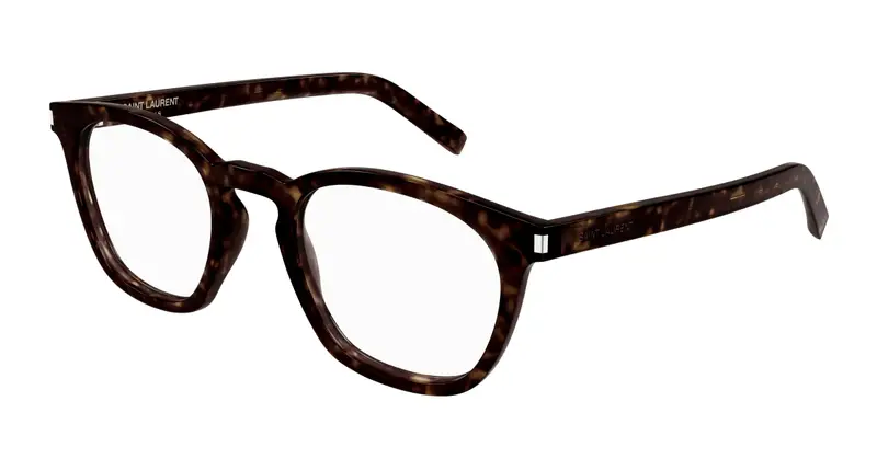 SAINT LAURENT Unisex SL 28 OPT 007 Montature da vista Acetato Havana Trasparente Rotonda