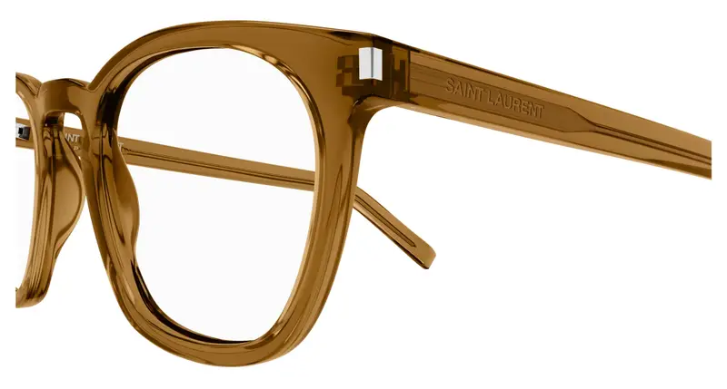 SAINT LAURENT Unisex SL 28 OPT 008 Montature da vista Acetato Marrone Trasparente Rotonda miniatura 2