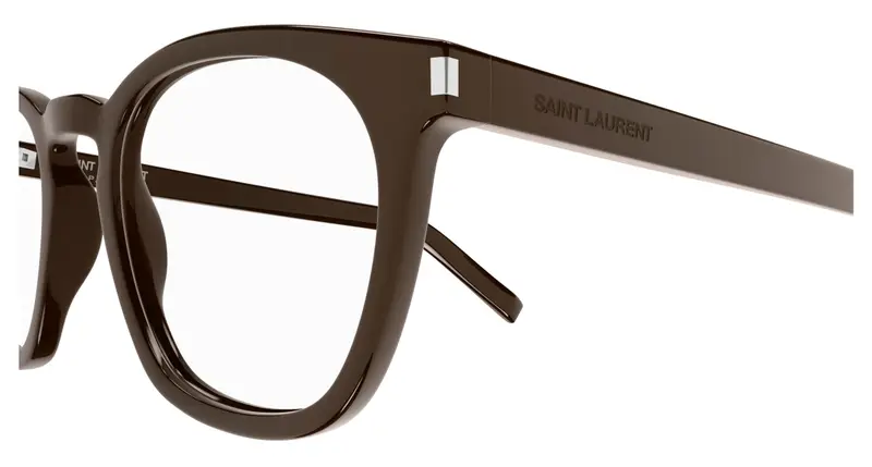 SAINT LAURENT Unisex SL 28 OPT 009 Montature da vista Acetato Marrone Trasparente Rotonda miniatura 2