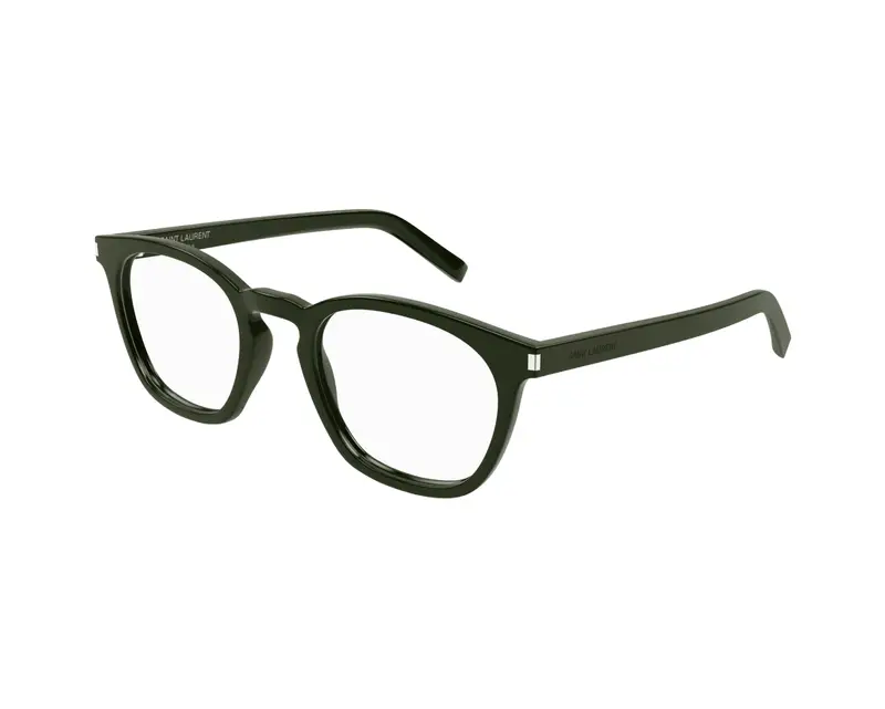 SAINT LAURENT Unisex SL 28 OPT 010 Montature da vista Acetato Verde Trasparente Rotonda