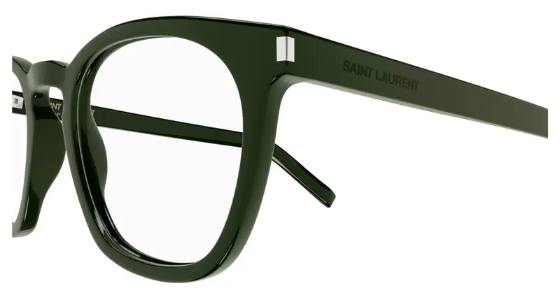 SAINT LAURENT Unisex SL 28 OPT 010 Montature da vista Acetato Verde Trasparente Rotonda miniatura 2