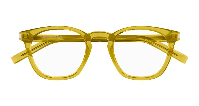 Unisex SL 28 OPT 013 Montature da vista Acetato Giallo Trasparente Rotonda miniatura 2