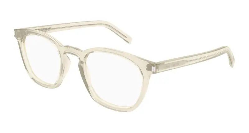 Unisex SL 28 OPT 014 Montature da vista Acetato Giallo Trasparente Rotonda