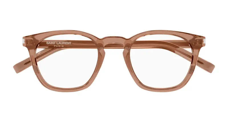 Unisex SL 28 OPT 015 Montature da vista Acetato Marrone Trasparente Rotonda miniatura 2