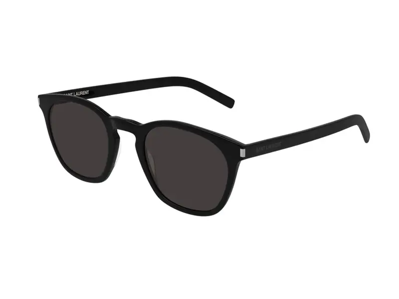 SAINT LAURENT Unisex SL 28 SLIM 001 Occhiali da sole Acetato Nero Nero Squadrata Normale