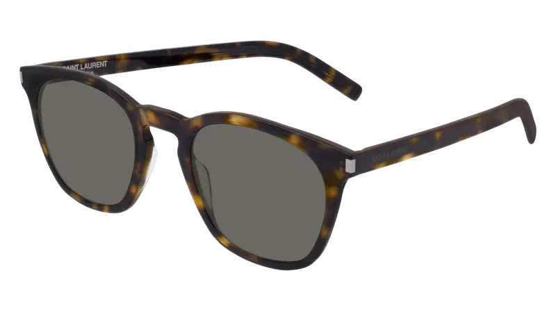 SAINT LAURENT Unisex SL 28 SLIM 003 Occhiali da sole Acetato Havana Grigio Squadrata Normale
