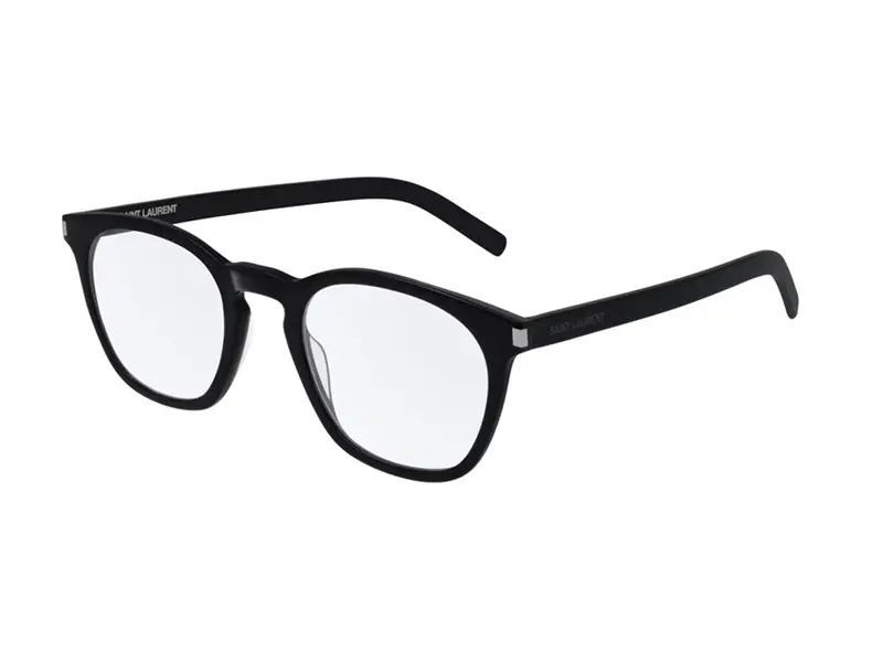 SAINT LAURENT Unisex SL 30 SLIM 001 Montature da vista Acetato Nero  Squadrata