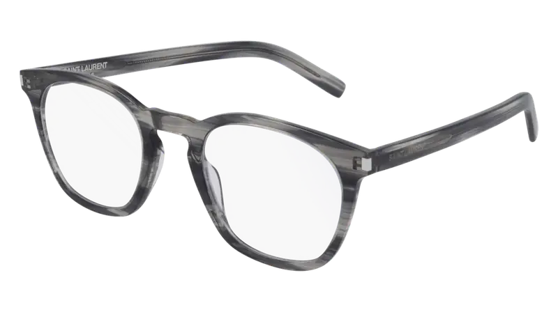 SAINT LAURENT Unisex SL 30 SLIM 006 Montature da vista Acetato Grigio  Squadrata