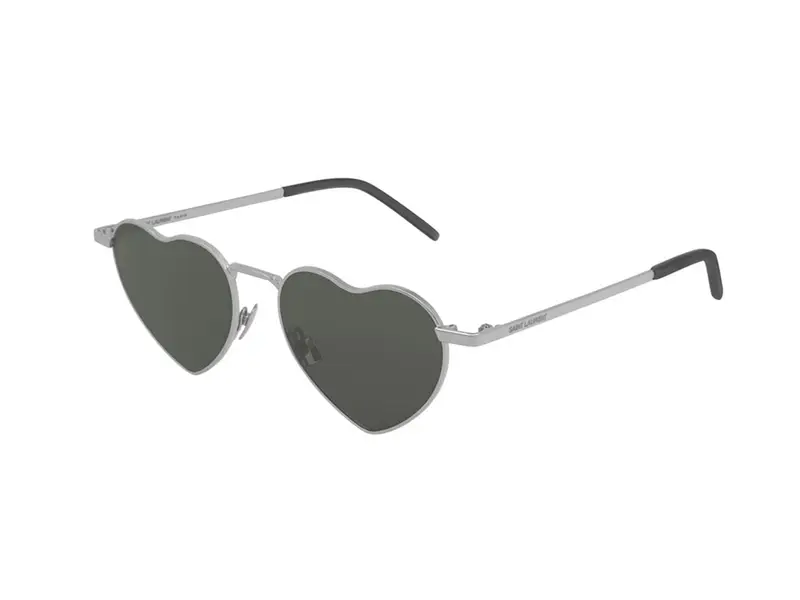 SAINT LAURENT Unisex SL 301 LOULOU 001 Occhiali da sole Metallo Argento Grigio Geometrica Normale