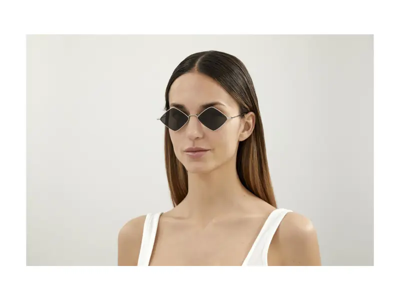 SAINT LAURENT Unisex SL 302 LISA 001 Occhiali da sole Metallo Argento Grigio Geometrica Normale miniatura 3